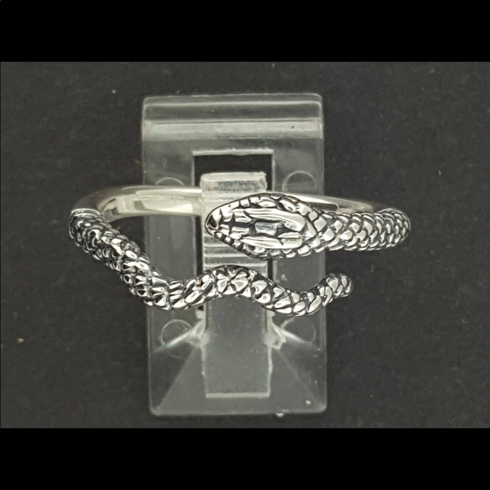Silver Adjustable Coiled Snake Ring